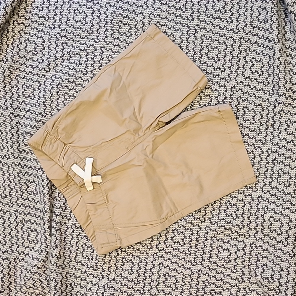 H&M Smooth Tan Khaki Shorts with Adjustable Drawstring Size 3